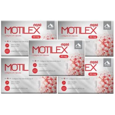Imagem de Kit c/5 motilex caixa c/60 capsulas cada (colageno tipo ii) - APSEN