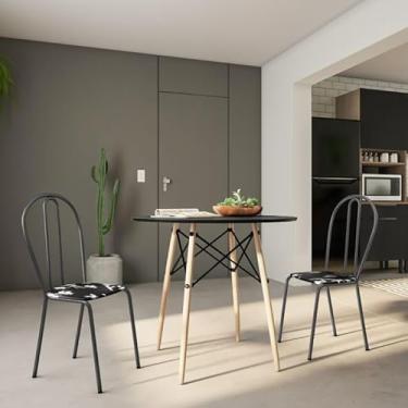 Imagem de Conjunto com 4 Cadeiras Concórdia Floral e Preto