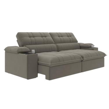 Imagem de Sofá Retrátil e Reclinável 3 Lugares 2,10m c/Porta Copos Slim