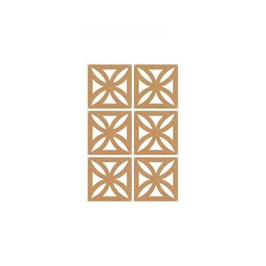 Imagem de Kit Placas Divisórias De Ambientes 29x29 Mdf Sala Quarto Cozinha Decoração Casa Moderna (Kit 6 Placas Cobogó)