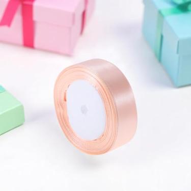 Imagem de Generic 1 peça de fitas para artesanato fita de cetim multiuso para presente casamento e acessórios de cabelo poliéster champanhe 2,5 cm 24 jardas