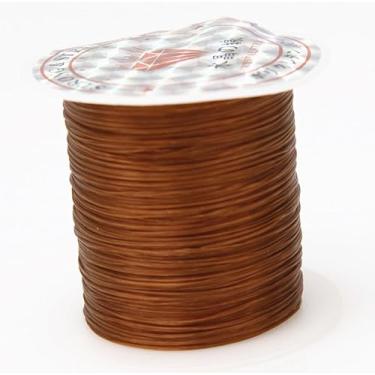 Imagem de 4 rolos de 10 m/rolo de 1 mm corda elástica forte de contas de cristal corda de fio de nylon para fazer joias, cordão de contas DIY (café)