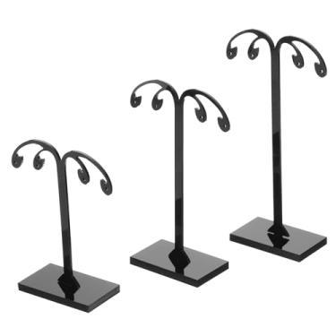 Imagem de Suporte de exibição de brinco, 6 peças de suporte de brinco de acrílico, organizador de brincos, colar, suporte M para colar de fotografia de joias, preto
