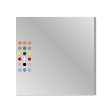 Imagem de Painel p/Fotos, Recados, Notas + 48 Imãs 80x80 - Mural Metálicos Para Imãs (Cinza)