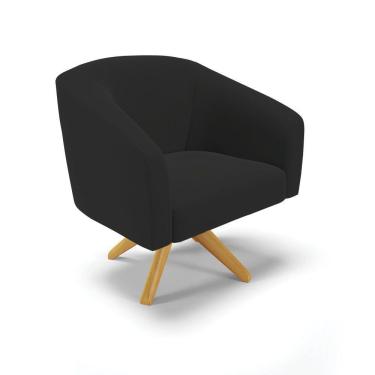 Imagem de Cadeira Sala De Jantar Giratória Ma30 Stella Veludo D03 - D'rossi Cor Preto