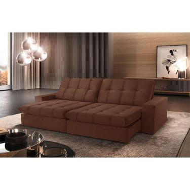 Imagem de Sofá Retrátil Caparaó 2,90m 5 Lugares Molas Ensacadas Txr Cobre