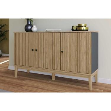 Imagem de Aparador De Sala Jantar Mb 1061 C- 3 Portas Mel-petroleo - Movelbento