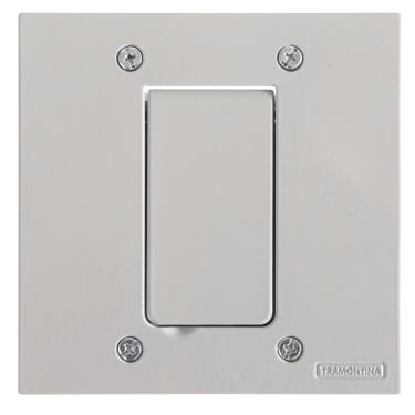 Imagem de Tampa Passa Fio 4x4 para Piso Tramontina Cinza