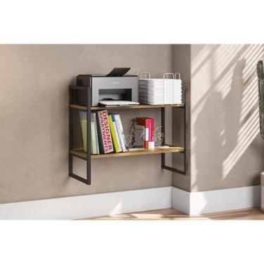 Imagem de Escritório Completo Industrial 3 Peças (1 Escrivaninha, 2 Estantes) Freijo-preto - Kappesberg