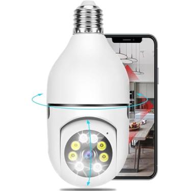 Imagem de Câmera de segurança doméstica, HD wi-fi Lâmpada Inteligente de Segurança câmera ip 360 graus lâmpada Base com Visão Noturna Rastreamento Automático