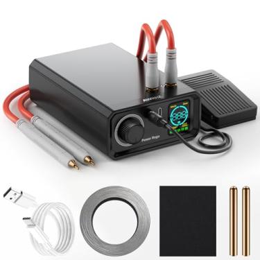 Imagem de AWithZ Soldador a ponto de bateria 11000W, pedal ajustável de 10 a 90 engrenagens, soldador a ponto de 0,1 a 0,3 mm com saída de pulso duplo, soldador a ponto portátil para fazer pacotes de bateria