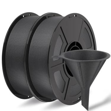Imagem de IEMAI Pacote de filamento PETG reforçado com fibra de carbono de 1,75 mm, filamento de impressora 3D PETG CF preto de 2 kg, resistente ao calor, alta resistência e rigidez para peças industriais e