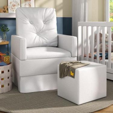Imagem de Poltrona+Balanço E Puff Ex4003 Branca Branco - MULTIMOVEIS
