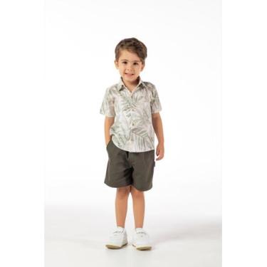 Imagem de Conjunto Bebê Menino Social Camisa E Shorts Elegante - VRASALON, 2, Pl