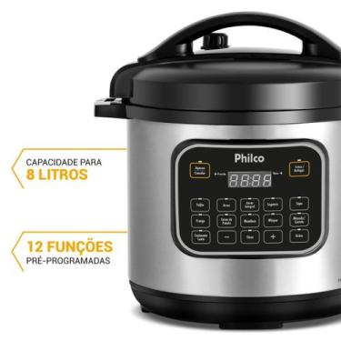 Imagem de Panela de Pressão Multifuncional Philco 8L PPP80 12 funções, 110V