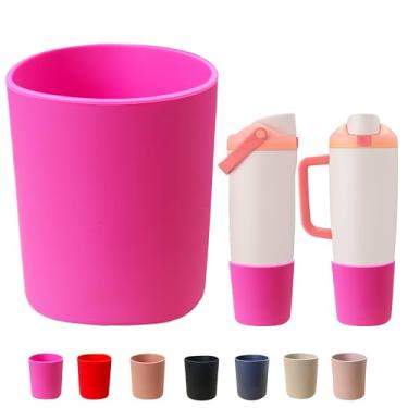 Imagem de Bota superior de silicone para Owala 850 g e 1,134 g FreeSip Sway Garrafas e copos, grande proteção antiderrapante capa inferior para copo e garrafa Freesip Sway (roxo-vermelho, 850 g e 1,134 g)