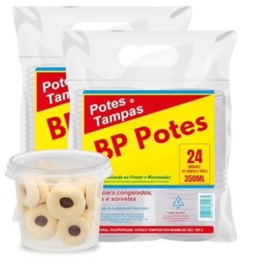 Imagem de Pote Descartavél BP Potes Redondo com Tampa 350ml Bolos Sorvetes (48 Unidades)