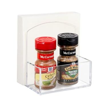 Imagem de Suporte de guardanapo para mesa, guardanapo de papel 2 em 1, suporte de sal e pimenta, suporte de acrílico transparente para mesa, cozinha, condimentos, dispensador de guardanapos para mesa, cozinha