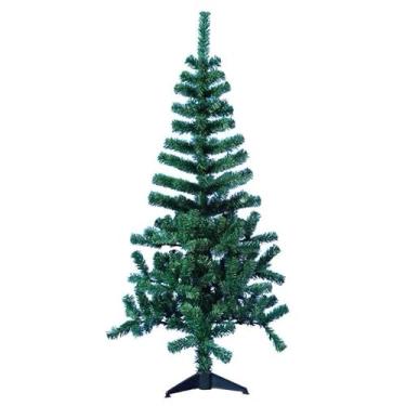 Imagem de Árvore de Natal 4 Tamanhos 1,20m a 2,10m - Pinheiro Artificial Verde com Galhos Premium para Decoração Natalina(1,50m Verde pés de plástico)