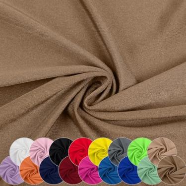 Imagem de Tecido de nylon elastano, 80% nylon, 20% elastano, tecido de lycra, roupa de banho, tecido esportivo elástico em 4 direções, dança, ioga (marrom, 1 jarda)