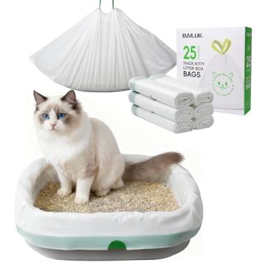 Imagem de Forros para caixa de areia grandes (94 cm x 45 cm) - Sacos de cordão grossos à prova de vazamento para facilitar a limpeza, kit de forros de areia para gatos jumbo (24)