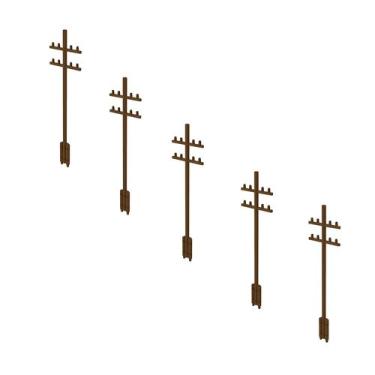 Imagem de Kits de modelos: postes telegráficos KILOKITS, escala 1/35, 5 unidades