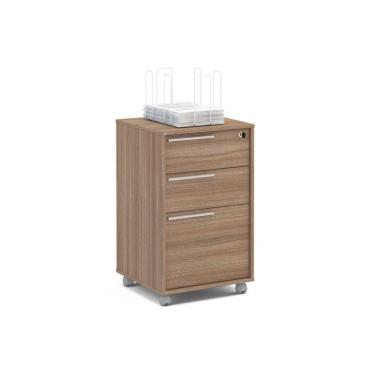 Imagem de Gaveteiro P/ Escritório Maia C/ 3 Gavetas E 1 C/ Chave Castanho - Politorno