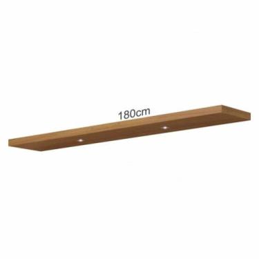 Imagem de Prateleira MDF decorativa com luzes LED e suporte invisível 180cm TB18