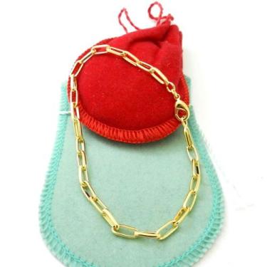 Imagem de Pulseira Masculina 22cm 4mm Largura Folheado Ouro 18K PL371 - WNBIJOUT