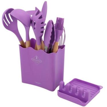 Imagem de Conjunto 11 Pçs Silicone Madeira + Balde Suporte Lovely Vibe, ROXO