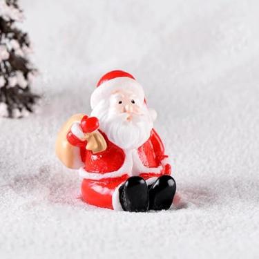Imagem de 1 kit de miniaturas de Natal mini resina Papai Noel árvores de Natal boneco de neve micro acessórios de paisagem para globos de neve DIY vila de Natal