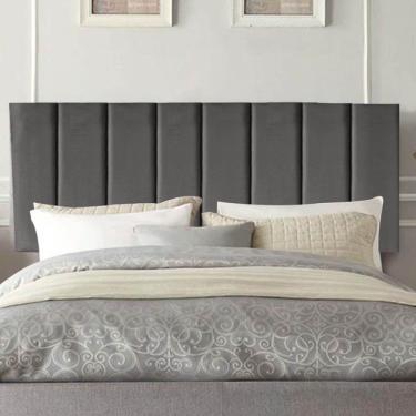 Imagem de Painel Estofada Carla 160cm Queen Size Para Cama Box Quarto Corino Cinza - Gat Magazine