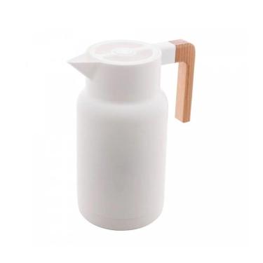 Imagem de Garrafa Térmica Organic 1 L Em Plástico Branco Com Ampola De Vidro Lyor