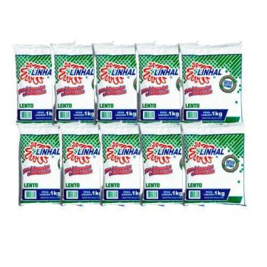 Imagem de Kit 10 Gesso Lento Estuque Artesanato Linhal 1kg Cada