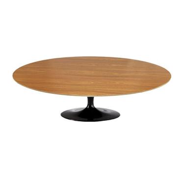 Imagem de Mesa Saarinen Oval Centro Freijó 135x90cm - Base Preta