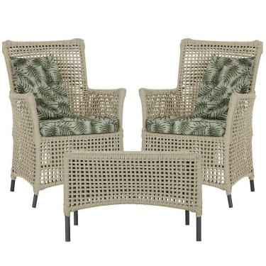 Imagem de 2 Poltronas 1 Mesa Igapó Em Alumínio Preta Corda Náutica E5 Rami