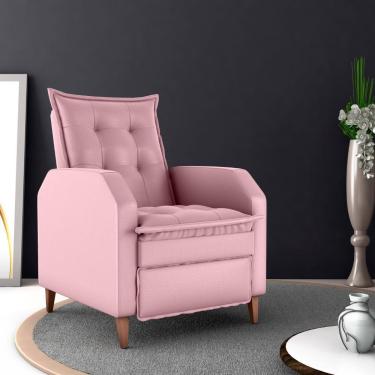 Imagem de Poltrona Reclinável Leeds Veludo Turkey Rosa