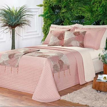 Imagem de Cobre Leito Queen Print Color Dupla Face Micropercal 200 Fios 8 Peças - Rosê