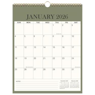 Imagem de Calendário 2025-2026 - Calendário de parede de 20 meses de novembro de 2025 a junho de 2027, calendário vertical, 30,5 x 36,8 cm, verde