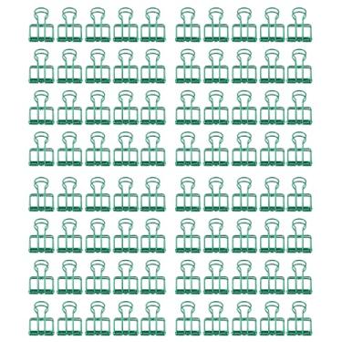 Imagem de Clipes de pasta pequena cauda oca de metal 19mm 80pcs forte força de fixação braçadeiras de papel para documentos de escritório certificados roupas resistentes materiais de (Verde)