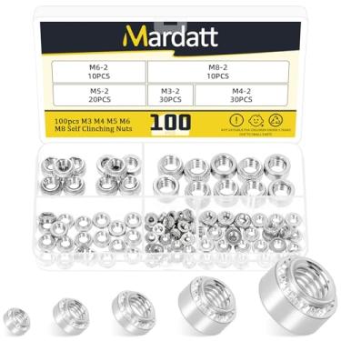 Imagem de Mardatt 100 peças M3 M4 M5 M6 M8 304 de aço inoxidável com porcas auto-rebitadas, cabeça redonda, parafuso de montagem de folha de metal serrilhado para máquinas, produtos elétricos, indústria de