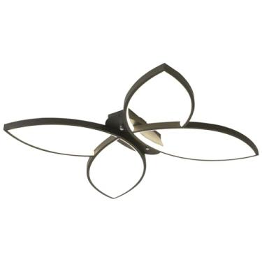 Imagem de Luminária de teto preta em formato de borboleta, 3000-6000K, dimerizável, com controle remoto, ideal para quarto infantil, varanda, corredor, sala de estar e quarto. Dimensões: 56cm (comprim