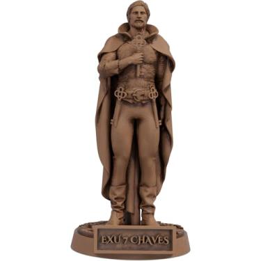 Imagem de Estátua Exu 7 Chaves Umbanda Candomblé (Cor Madeira)