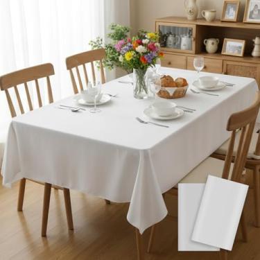 Imagem de Toalha de mesa retangular, descartável, antiderrapante, retangular, 137 x 272 cm, impermeável para jantares de festa
