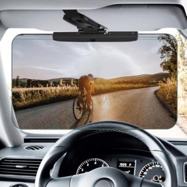 Imagem de Duwai Extensor de viseira de sol para carros, extensor de viseira de carro ajustável, protetor solar de carro polarizado, extensão de direção segura para reflexo/UV, viseira de sol com clipe para