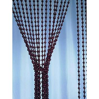 Imagem de Cortinas de porta com contas de 23 a 35 fios para portas, cortina de cordão de contas de madeira para divisores de quarto, vinho tinto feito à mão, decoração de sala de estar, entrada de casa, estilo