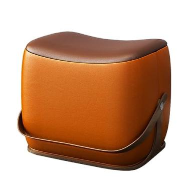 Imagem de Espreguiçadeira de couro, banco de pé estofado em forma de sela, banco de mudança de sapato, apoio para os pés, banco de descanso para os pés, sofá para poltrona, sala de estar