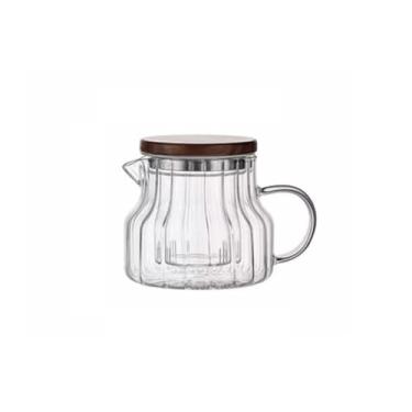 Imagem de Bule de chá de vidro vertical removível com tampa, máquina de chá doméstica com coador, chaleira pequena transparente para chá solto, 450 ml, limpável (sem copo)