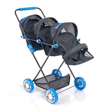 Imagem de Carrinho de Boneca Trigemeos Banana Luxo - Preto Laço Azul