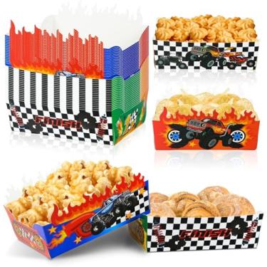 Imagem de 36pcs Monster Truck Party Supplies, Monster Truck Theme party Decorations for Truck Party Plates Party Favors Party Paper Trays, Nacho Paperboard Hot Dog Popcorn